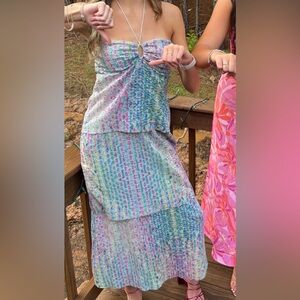 Colorful Sequin Two-Piece Set